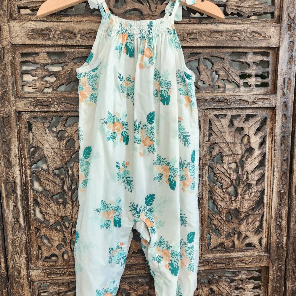Janie and Jack White Palm Romper, size 6-12 months - Picture 1 of 4